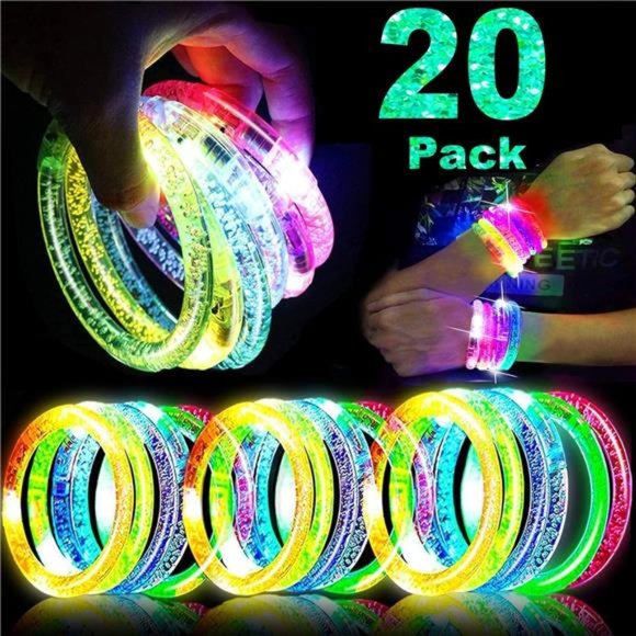 20 Pack Glow Sticks Bracelets Christmas Party Favors Stocking Stuffers for Kids - Picture 1 of 6